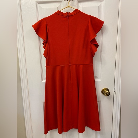 Maeve Red dress flutter sleeve - Picture 3 of 5